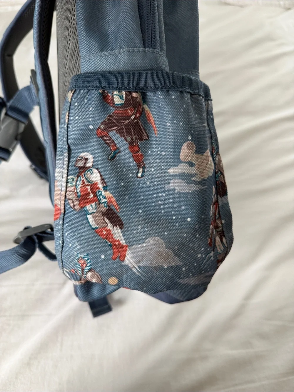 Pottery Barn Kids x Star Wars The Mandalorian Mini Mackenzie Backpack Blue Kids